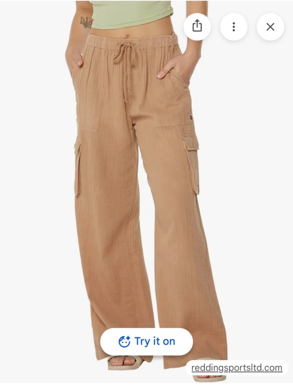 Roxy Precious Cargo Pants - Praline Solid New M